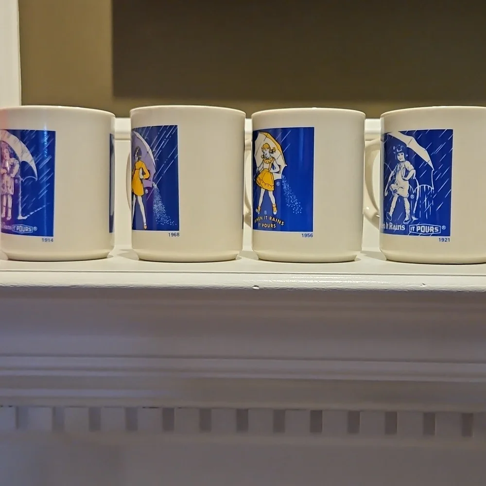 Morton Salt Advertising Coffee Cup Mug Set 